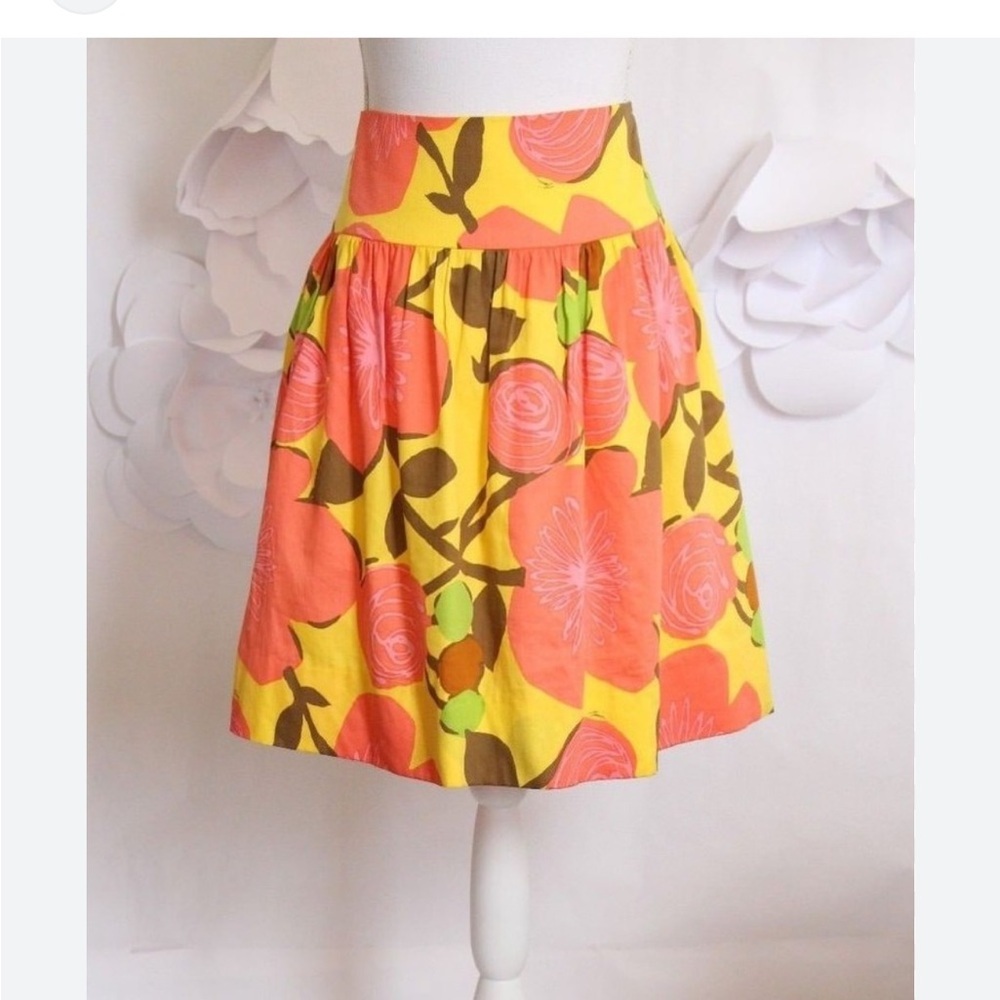 Trina Turk Floral Yellow and Pink Women's Skirt size 4